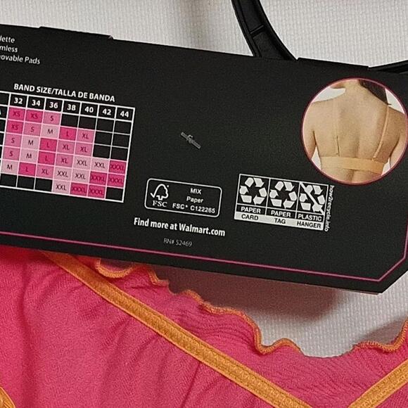 Nobo No Boundaries Bralette Plus Size XXL 2XL Pink‎ Bra Seamless Removable Pads - Picture 4 of 5